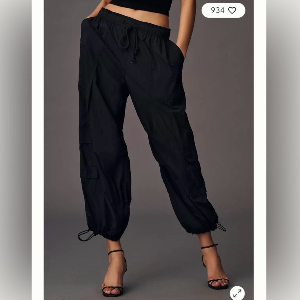 Anthropologie Daily Practice Black soft swishy pants XSP